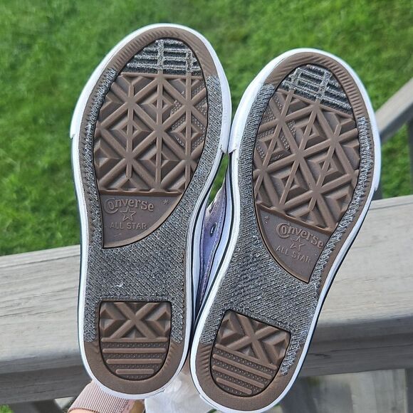 Converse Kids Purple Canvas Sneakers With Irridescent Trim Size 12 - Picture 11 of 11